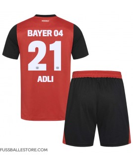 Günstige Bayer Leverkusen Amine Adli #21 Heimtrikotsatz Kinder 2024-25 Kurzarm (+ Kurze Hosen)